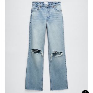 Ripped wide leg Zara jeans